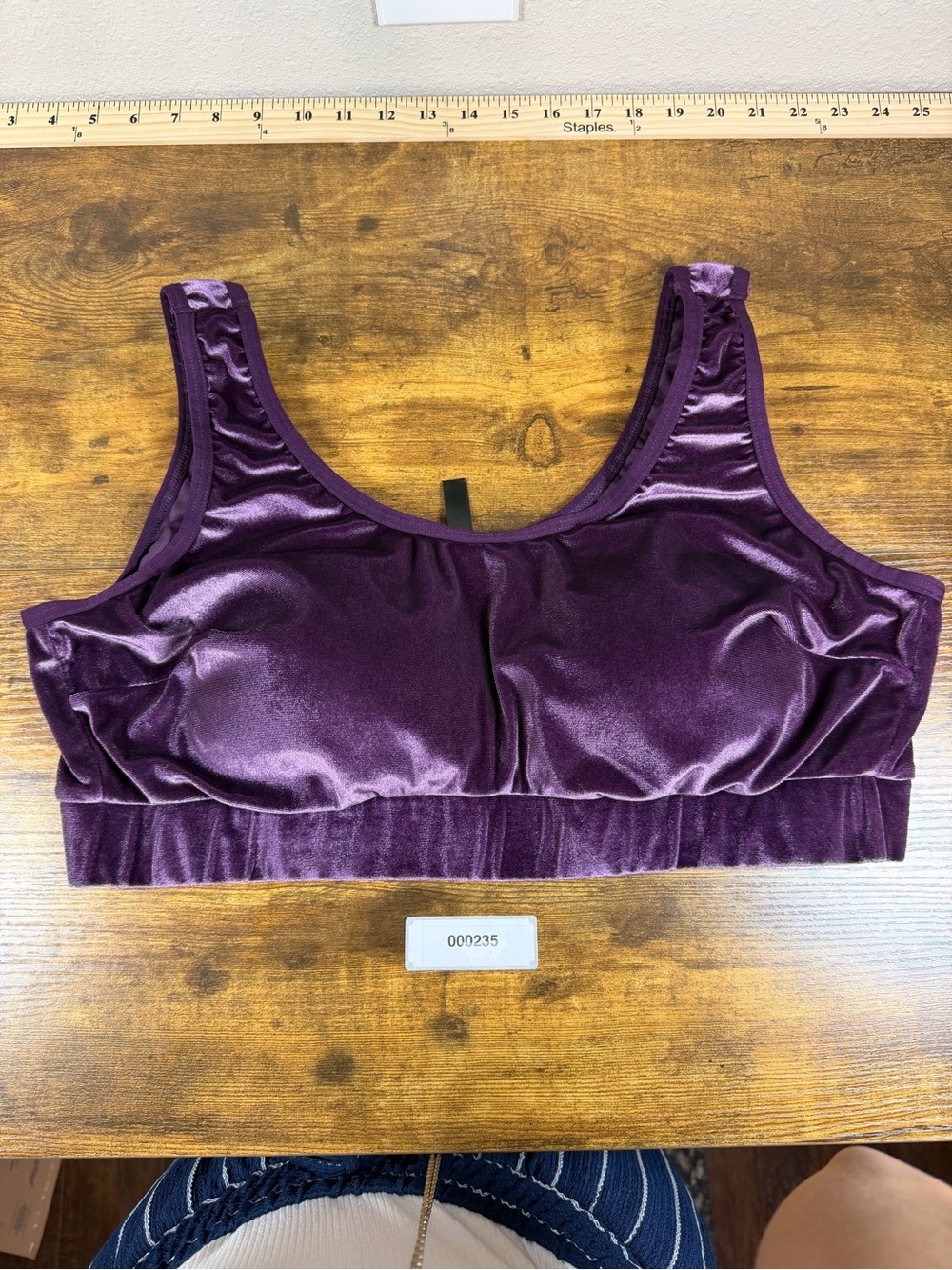 Torrid Curve Size 3 Purple Velvet Bralette Crop Top Stretch Plus Size